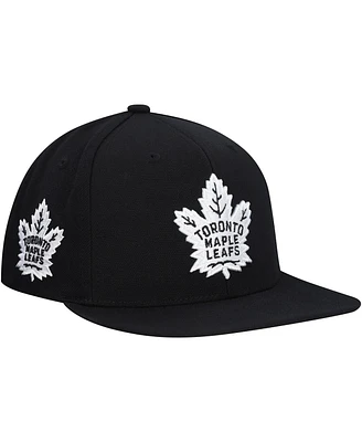 Mitchell & Ness Men's Black Toronto Maple Leaf's Team Snapback Hat