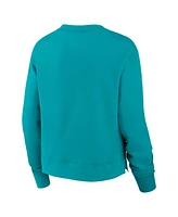 Nike Women's Aqua Miami Dolphins High Hip Fleece Pullover Sweatshirt