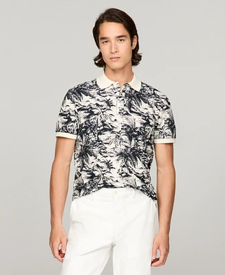 Tommy Hilfiger Men's Regular-Fit Linen-Blend Tropical Polo Shirt
