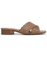 Sam and Libby Women's Khalia Crisscross Block Heel Slide Flat Sandals