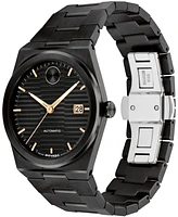 Movado Men's Bold Quest Swiss Automatic Ionic Plated Black Steel Watch, 39mm