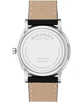 Movado Men's Museum Classic Swiss Quartz Black Calfskin Watch, 40mm