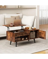 Lift-Top Coffee Table with Storage and Hidden Compartment Stylish and Functional Furniture for Living Room