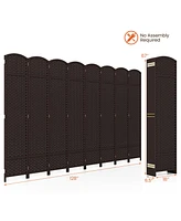 8-Panel Folding Room Divider Portable and Adjustable Privacy Screen for Home or Office