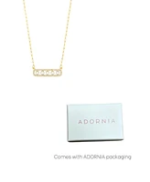 Adornia Adjustable Cultivated Pearl Pave Bar Necklace