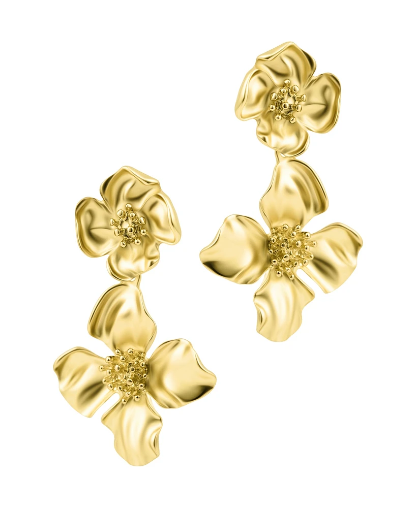 Adornia Gold Flower Drop Earrings