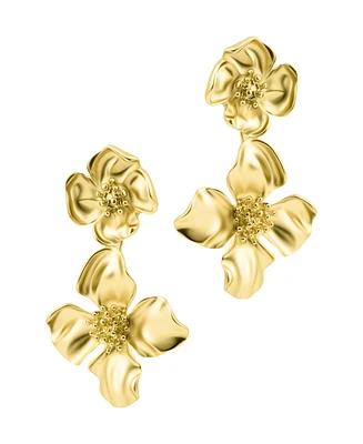 Adornia Gold Flower Drop Earrings