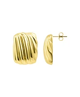 Adornia Gold Rectangle Wavy Earrings