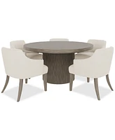 Frandlyn 6pc Dining Set (Round Dining Table + 5 Host Chairs)