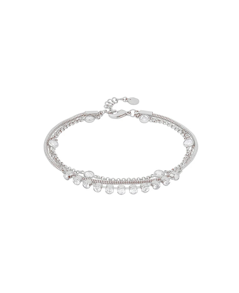 And Now This Cubic Zirconia Triple Row Bracelet