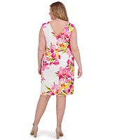 Eliza J Plus Floral-Print Sheath Dress