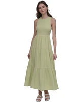 Dkny Jeans Women's Cotton Gauze Smocked-Bodice Maxi Dress