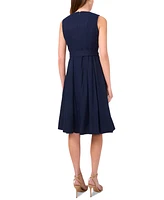 Msk Petite Square-Neck Button-Front Sleeveless Dress