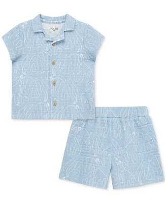 Little Me Baby Boys Seaside Shirt & Shorts, 2 Piece Set
