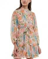 Taylor Petite Floral-Print Fit & Flare Dress