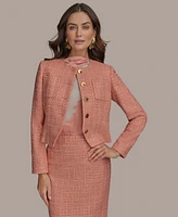 Donna Karan New York Women's Collarless Tweed Blazer
