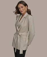 Donna Karan New York Women's Metallic Linen-Blend Belted Jacket