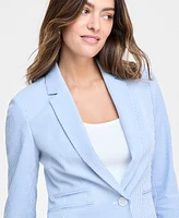 Tahari Asl Women's Seersucker Ruched-Sleeve Jacket