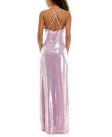 Alex & Sophia Juniors' Cross-Back Sequin Gown