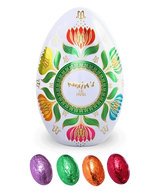 Maxim's De Paris White Easter Egg Tin, Assortment Chocolate Eggs, 12 piece