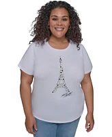 Karl Lagerfeld Paris Plus Embellished Eiffel Tower T-Shirt