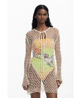 Desigual Women's Beaded crochet dress
