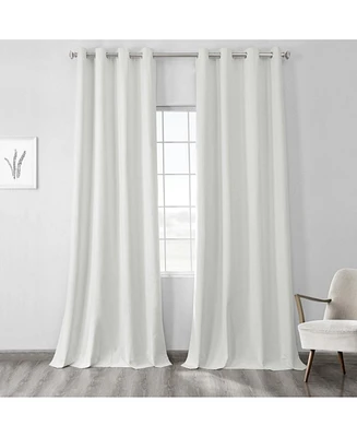 Half Price Drapes Starlight Off White Grommet Thermal Cross Linen Weave Blackout Curtain