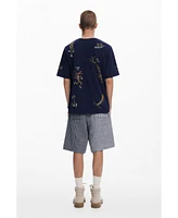 Desigual Men's T-shirt with tribal embroidery