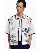 Desigual Men's Palm tree lace shirt