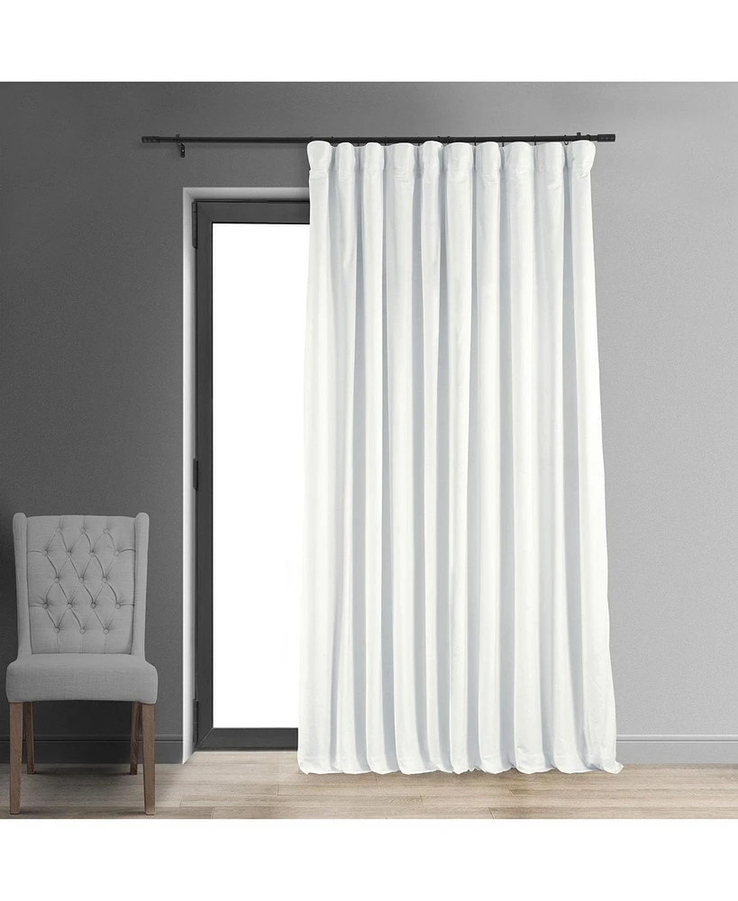 Half Price Drapes Primary White Signature Extra Wide Velvet Blackout Curtain