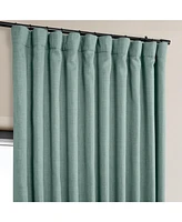 Half Price Drapes Sea Thistle Extra Wide Textured Faux Linen Room Darkening Curtain