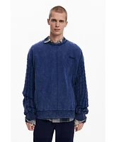 Desigual Men's Sweatshirt with braided sleeves