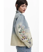 Desigual Women's Floral denim jacket