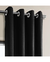 Half Price Drapes Essential Black Grommet Textured Faux Linen Room Darkening Curtain