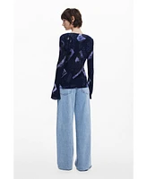 Desigual Women's Asymmetric collage blouse