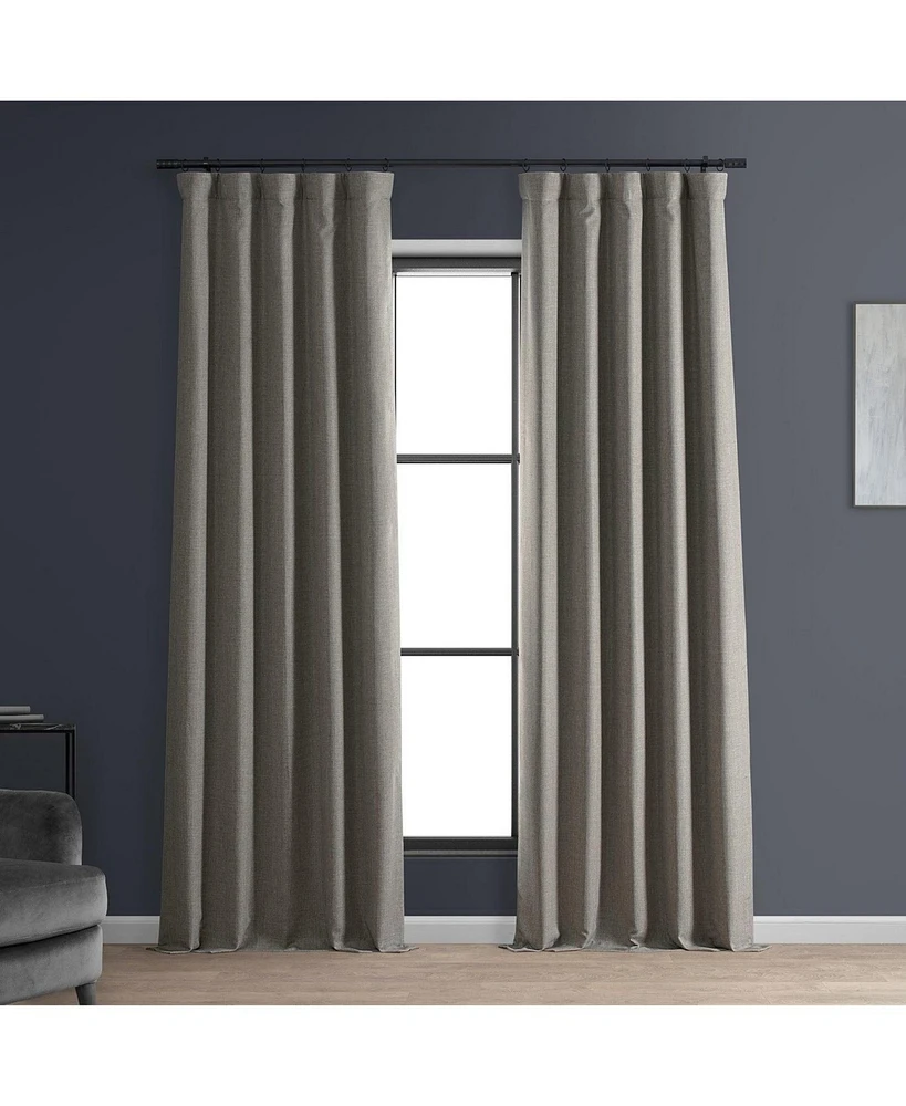 Half Price Drapes Destination Slate Faux Linen Hotel Blackout Curtain