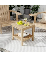 2-Tier Outdoor Side Table with Shelf Stylish and Functional Furniture for Porch, Deck, or Garden
