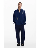 Desigual Men's Shirt with ethnic embroidery