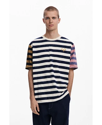 Desigual Men's Striped T-shirt with logo