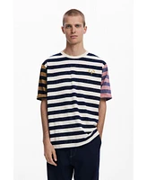 Desigual Men's Striped T-shirt with logo