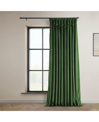 Half Price Drapes Eden Green Extra Wide Heritage Plush Velvet Room Darkening Curtain