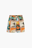 Desigual Boys Boys's Tropical postcard Bermuda shorts