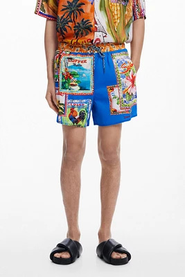 Desigual Men's Postcard swimsuit