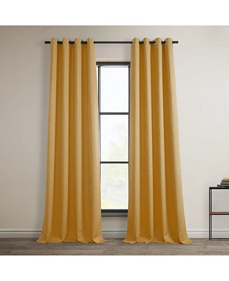 Half Price Drapes Dandelion Gold Grommet Textured Faux Linen Room Darkening Curtain