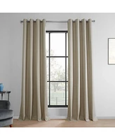 Half Price Drapes Light Beige Grommet Performance Linen Hotel Blackout Curtain