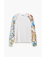 Desigual Women's Floral sleeve sweater