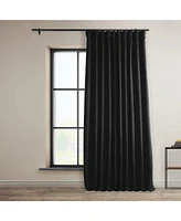 Half Price Drapes Essential Black Extra Wide Textured Faux Linen Room Darkening Curtain