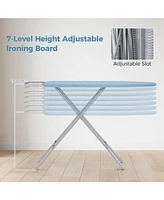 Full Size Ironing Board with Iron Rest and 7-Level Height