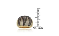 Suzy Levian Sterling Silver Cubic Zirconia Pave Wide Band Ring