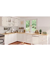 DeerValley Rectangular Fireclay 32" L x 19" W Fireclay Undermount Kitchen Sink with Basket Strainer and Sink Grid